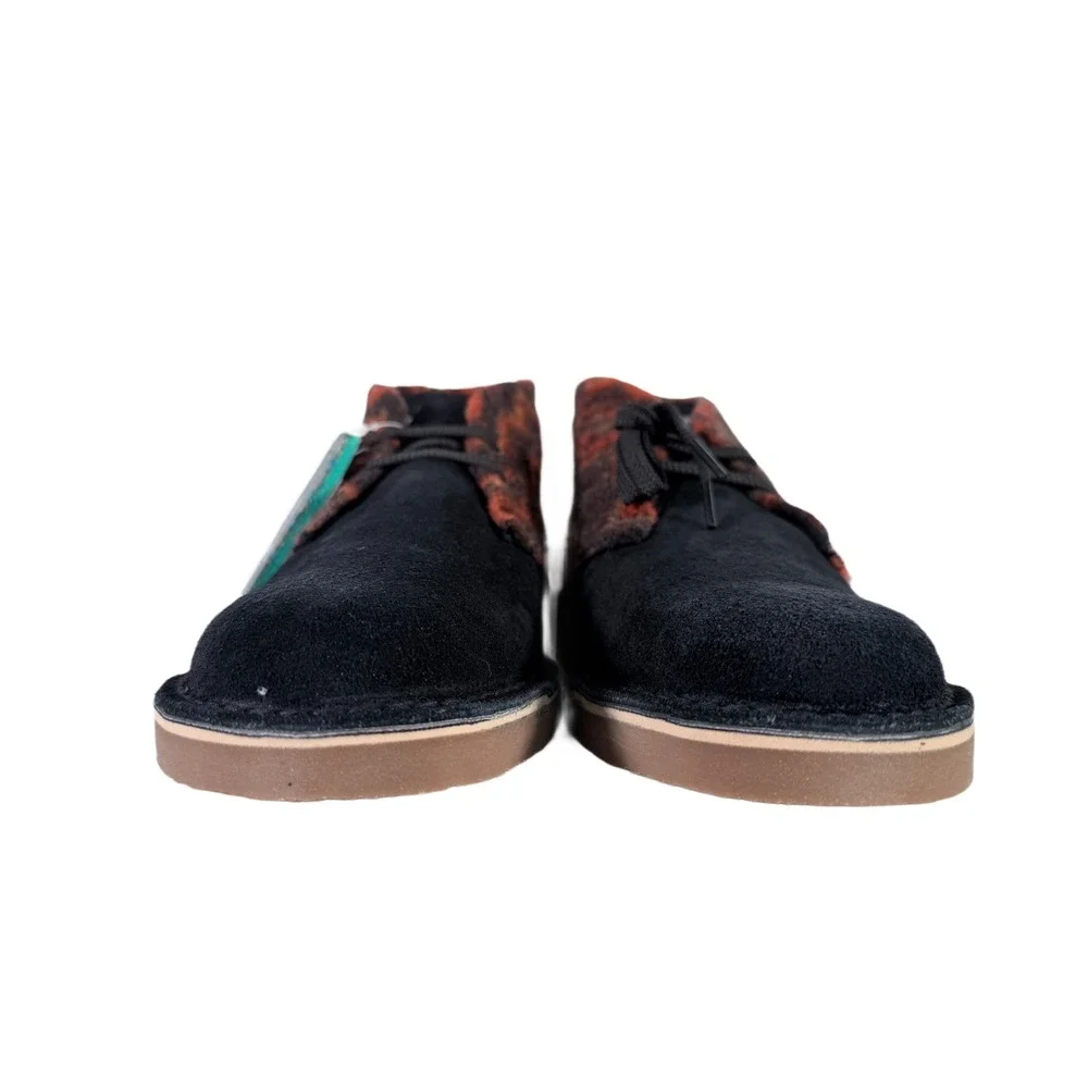 Clarks Bushacre 3 Chukka Boot NEW IN BOX Men 10‎ Black Red Wool Suede Lace Aztec